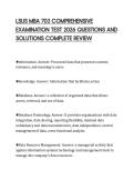 LSUS MBA 703 COMPREHENSIVE  EXAMINATION TEST 2026 QUESTIONS AND  SOLUTIONS COMPLETE REVIEW