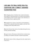 LSUS MBA 703 FINAL PAPER 2026 FULL  QUESTIONS AND CORRECT ANSWERS  GUARANTEED PASS