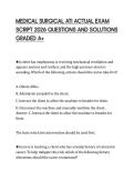 MEDICAL SURGICAL ATI ACTUAL EXAM  SCRIPT 2026 QUESTIONS AND SOLUTIONS  GRADED A&plus; 