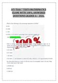 ATI TEAS 7 TESTS MATHEMATICS  EXAMS WITH 100&percnt; ANSWERED  QUESTIONS GRADED A&plus; 2026&period; 
