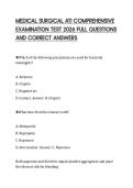 MEDICAL SURGICAL ATI COMPREHENSIVE  EXAMINATION TEST 2026 FULL QUESTIONS  AND CORRECT ANSWERS 