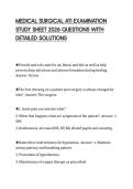 MEDICAL SURGICAL ATI EXAMINATION  STUDY SHEET 2026 QUESTIONS WITH  DETAILED SOLUTIONS