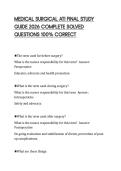 MEDICAL SURGICAL ATI FINAL STUDY  GUIDE 2026 COMPLETE SOLVED  QUESTIONS 100&percnt; CORRECT