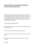 NUR3678 EXAM &num;1 - QUESTIONS AND ANSWERS &vert; WITH ACTUAL SOLUTIONS  2026&period;