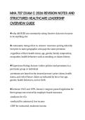 MHA 707 EXAM C 2026 REVISION NOTES AND  STRUCTURED HEALTHCARE LEADERSHIP  OVERVIEW GUIDE 