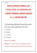 South Carolina Funeral Law Exam 2026 &vert; 200 Practice Questions with Answers & Rationales &vert; Pass SC Board of Funeral Service Licensing on First Try