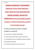 Tenable Vulnerability Management Specialist Exam 2026 &ndash; 200 Practice Questions & Verified Answers