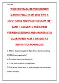 WGU C207 Data Driven Decision Making Final Exam 2026 &ndash; 200 Practice Questions & Rationales &vert; Pass Guaranteed