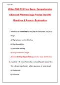 Wilkes NSG 533 Final Exam &ndash; 200 Practice Questions & Rationales &vert; Pass Pharmacology