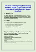 NSG 520 &lpar;HU&rpar; Pathophysiology & Pharmacology  Final Exam 2026&sol;2027 &vert; 100 Practice Questions  with Answers & Detailed Rationales &vert; Nursing  Study Guide  