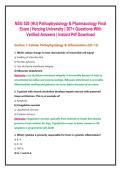 4 versions NSG 520 &lpar;HU&rpar; Pathophysiology & Pharmacology Final Exam  