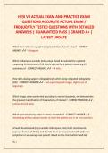 HESI V3 ACTUAL EXAM AND PRACTICE EXAM  QUESTIONS ACCURATE ACTUAL EXAM &sol;  FREQUENTLY TESTED QUESTIONS WITH DETAILED  ANSWERS &vert; GUARANTEED PASS &vert; GRADED A&plus; &vert;  LATEST UPDATE