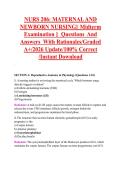 NURS 206&colon; MATERNAL AND  NEWBORN NURSING&vert;&vert; Midterm  Examination &vert;&vert;  Questions  And  Answers  With Rationales&sol;Graded  A&plus;&sol;2026 Update&sol;100&percnt; Correct  &sol;Instant Download 