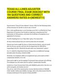 TEXAS ALL LINES ADJUSTER LICENSE FINAL EXAM &ndash; THE ADJUSTER SCHOOL 2026&sol;2027 &vert; COMPLETE 194 QUESTIONS & VERIFIED ANSWERS &lpar;RATED A&plus;&rpar; &vert; NEWEST VERSION