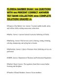 FLORIDA BARBER EXAM 1 100 QUESTIONS WITH 100 PERCENT CORRECT ANSWERS TEST BANK COLLECTION 2026 COMPLETE SOLUTIONS GRADED A&plus;