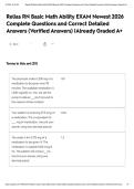Relias RN Basic Math Ability EXAM Newest 2026 Complete Questions and Correct Detailed Answers &lpar;Verified Answers&rpar; &vert;Already Graded A&plus;