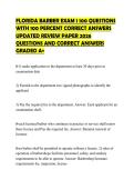 FLORIDA BARBER EXAM 1 100 QUESTIONS WITH 100 PERCENT CORRECT ANSWERS UPDATED REVIEW PAPER 2026 QUESTIONS AND CORRECT ANSWERS GRADED A&plus;