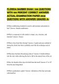 FLORIDA BARBER EXAM 1 100 QUESTIONS WITH 100 PERCENT CORRECT ANSWERS ACTUAL EXAMINATION PAPER 2026 QUESTIONS WITH ANSWERS GRADED A&plus;