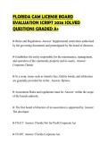 FLORIDA CAM LICENSE BOARD EVALUATION SCRIPT 2026 SOLVED QUESTIONS GRADED A&plus;