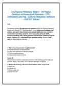 CAL Regional Phlebotomy Midterm &ndash; 100 Practice  Questions and Answers with Rationales &ndash; CPT-1  Certification Exam Prep &ndash; California Phlebotomy Technician &ndash; 2026&sol;2027 Updated 