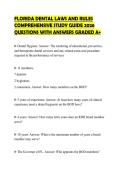 FLORIDA DENTAL LAWS AND RULES COMPREHENSIVE STUDY GUIDE 2026 QUESTIONS WITH ANSWERS GRADED A&plus;