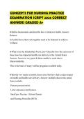CONCEPTS FOR NURSING PRACTICE EXAMINATION SCRIPT 2026 CORRECT ANSWERS GRADED A&plus;