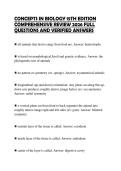 CONCEPTS IN BIOLOGY 15TH EDITION COMPREHENSIVE REVIEW 2026 FULL QUESTIONS AND VERIFIED ANSWERS