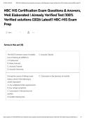 NBC HIS Certification Exam Questions & Answers&comma; Well Elaborated &vert; Already Verified Test &vert;100&percnt; Verified solutions &vert;2026 Latest&excl;&excl; NBC-HIS Exam PrepNBC HIS Certification Exam Questions & Answers&comma; Well Elaborated &vert; Already Verified Test &vert;100&percnt; Verified solutio