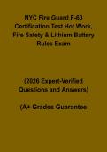 NYC Fire Guard F-60 Certification Test Questions and Answers PDF &vert; Hot Work&comma; Fire Safety & Lithium Battery Rules