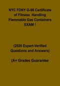 NYC FDNY G-98 Certificate of Fitness Exam Questions and Answers PDF &vert; Flammable Gas Containers