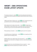 NREMT - EMS OPERATIONS  EXAM LATEST UPDATE 