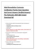 Mold Remediation Contractor  Certification Practice Exam Questions  And Correct Answers &lpar;Verified Answers&rpar;  Plus Rationales 2026 Q&A Instant  Download Pdf 