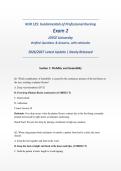 NUR 125 Fundamentals of Professional Nursing Exam 2 ACTUAL EXAM 2026&sol;2027 &vert; Newly Released &vert; Verified Q&A with Rationales &vert; JOYCE University &vert; Pass Guaranteed - A&plus; Graded