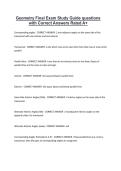Geometry Final Exam Study Guide questions with Correct Answers Rated A&plus;