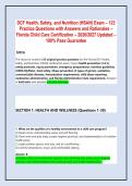 DCF Health&comma; Safety&comma; and Nutrition &lpar;HSAN&rpar; Exam &ndash; 123  Practice Questions with Answers and Rationales &ndash;  Florida Child Care Certification &ndash; 2026&sol;2027 Updated &ndash;  100&percnt; Pass Guarantee