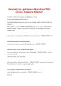 Geometry Exam Questions with 100&percnt; Correct Answers &vert; Latest Version &lpar;2026&rpar; Expert Verified
