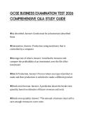 GCSE BUSINESS EXAMINATION TEST 2026 COMPREHENSIVE Q&A STUDY GUIDE