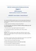 NUR 125 Fundamentals of Professional Nursing Exam 3 ACTUAL EXAM 2026&sol;2027 &vert; Verified Q&A with Rationales &vert; JOYCE University &vert; Pass Guaranteed - A&plus; Graded