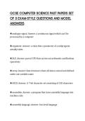 GCSE COMPUTER SCIENCE PAST PAPERS SET OF 5 EXAM-STYLE QUESTIONS AND MODEL ANSWERS