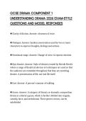 GCSE DRAMA COMPONENT 1 UNDERSTANDING DRAMA 2026 EXAM-STYLE QUESTIONS AND MODEL RESPONSES