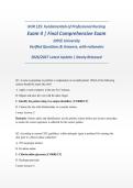 NUR 125 Fundamentals of Professional Nursing Exam 4 ACTUAL EXAM 2026&sol;2027 &vert; Final Comprehensive &vert; Verified Q&A with Rationales &vert; JOYCE University &vert; Pass Guaranteed - A&plus; Graded