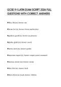 GCSE 9&ndash;1 LATIN EXAM SCRIPT 2026 FULL QUESTIONS WITH CORRECT ANSWERS