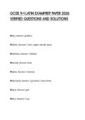 GCSE 9&ndash;1 LATIN EXAMPREP PAPER 2026 VERIFIED QUESTIONS AND SOLUTIONS