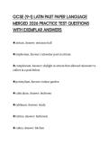 GCSE &lpar;9&ndash;1&rpar; LATIN PAST PAPER LANGUAGE MERGED 2026 PRACTICE TEST QUESTIONS WITH EXEMPLAR ANSWERS