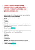  CERTIFIED NEPHROLOGY NURSE EXAM QUESTIONS AND CORRECT ANSWERS