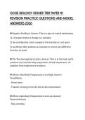 GCSE BIOLOGY HIGHER TIER PAPER 1H REVISION PRACTICE QUESTIONS AND MODEL ANSWERS 2026