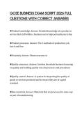 GCSE BUSINESS EXAM SCRIPT 2026 FULL QUESTIONS WITH CORRECT ANSWERS