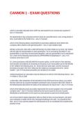 CANNON 1 - EXAM QUESTIONS