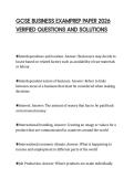 GCSE BUSINESS EXAMPREP PAPER 2026 VERIFIED QUESTIONS AND SOLUTIONS