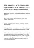 GCSE CHEMISTRY A PAPER 1 PERIODIC TABLE ELEMENTS AND PHYSICAL CHEMISTRY TOPICBASED PRACTICE SET AND ANSWERS 2026